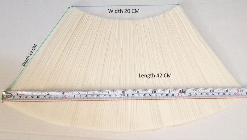 Silk cornice (lampshade cover replacement part), matte pearl white color, length 42 cm, width 20 cm, depth 22 cm, used for decoration, fashion and crafts. - Image 3